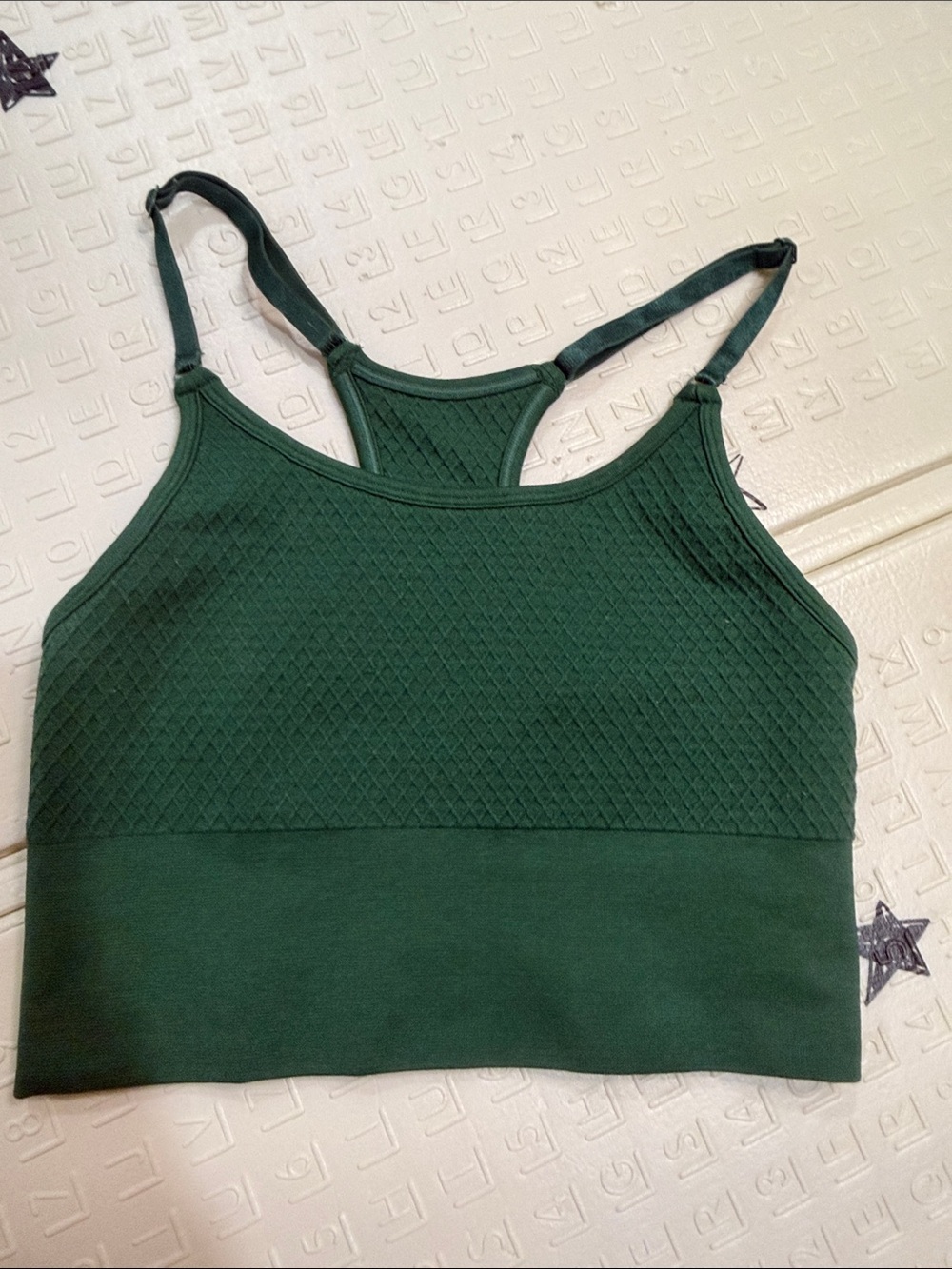 Seamless Dark Green Racerback Sports Bra